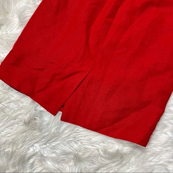 Vintage Red Linen Skirt & Blazer Suit - Picture 11 of 16